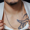 925 Sterling Silver Gun Metal Figaro Box 2.3mm Chain - CH958