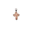 925 Rhodium Plated Sterling Silver Birthstone Cross Charm  - CHARM00101
