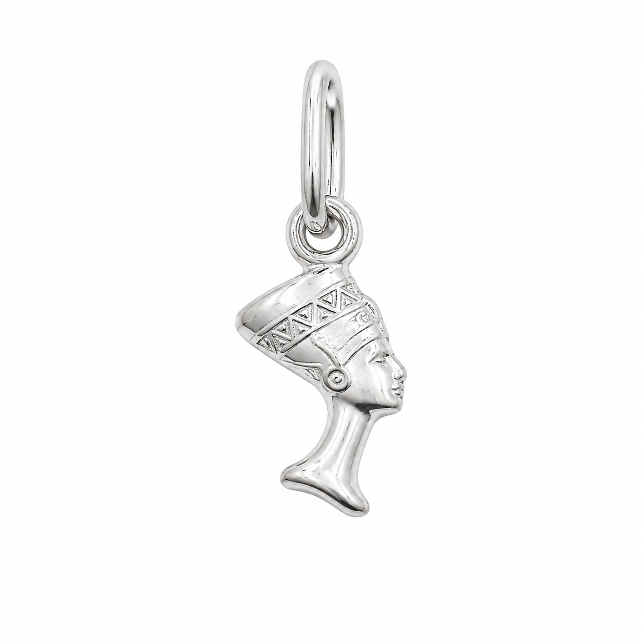 High Polish 925 Sterling Silver Egyptian Nefertiti Charm- CHARM00111