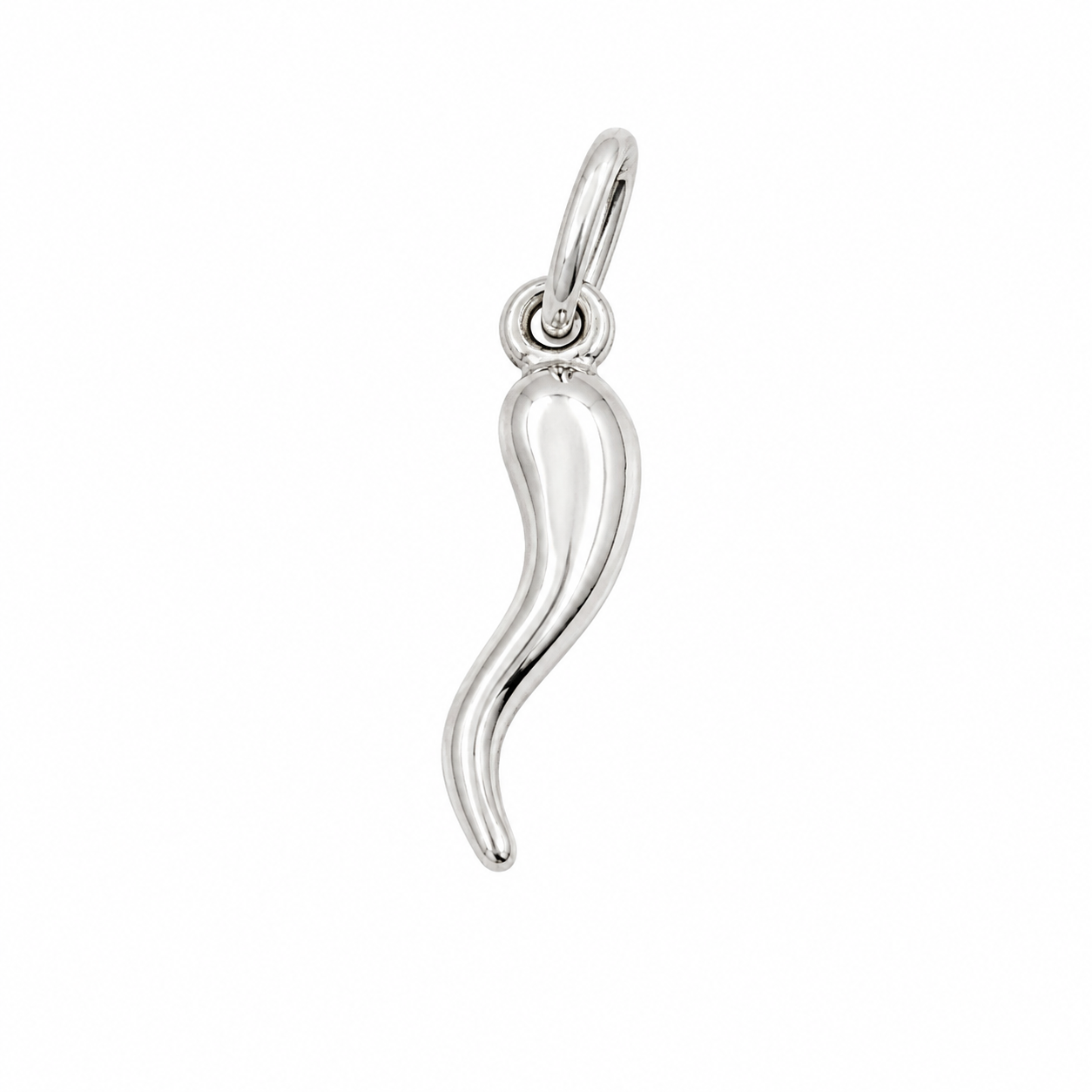 High Polish 925 Sterling Silver Italian Horn Charm- CHARM00113