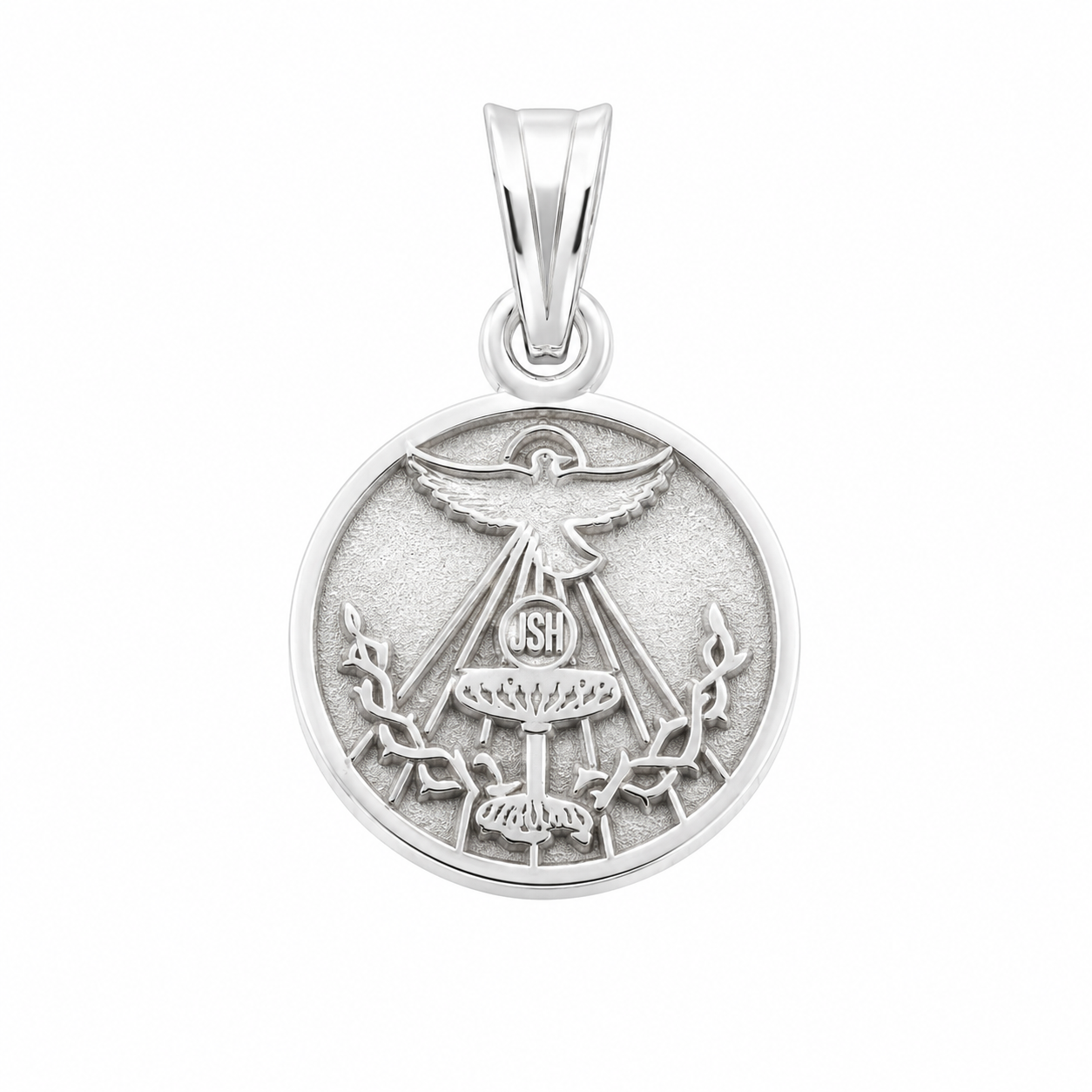 925 Sterling Silver Holy Spirit Medallion Charm- CHARM00122