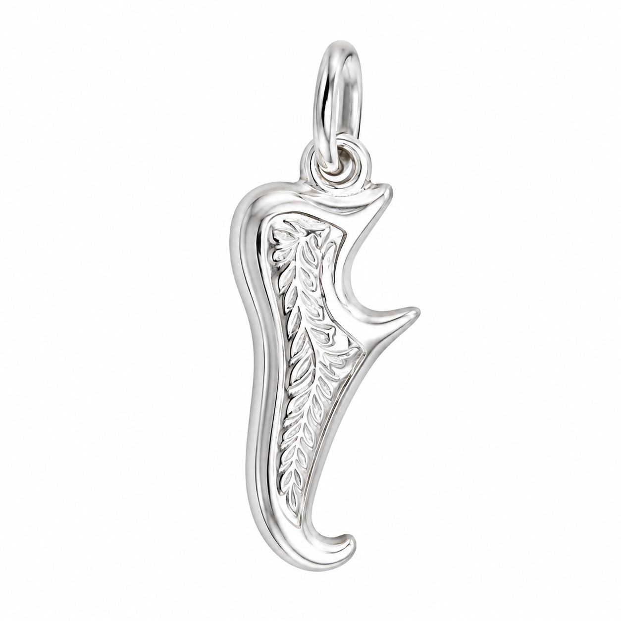 925 Sterling Silver Ornate Elf Shoe Charm- CHARM00132