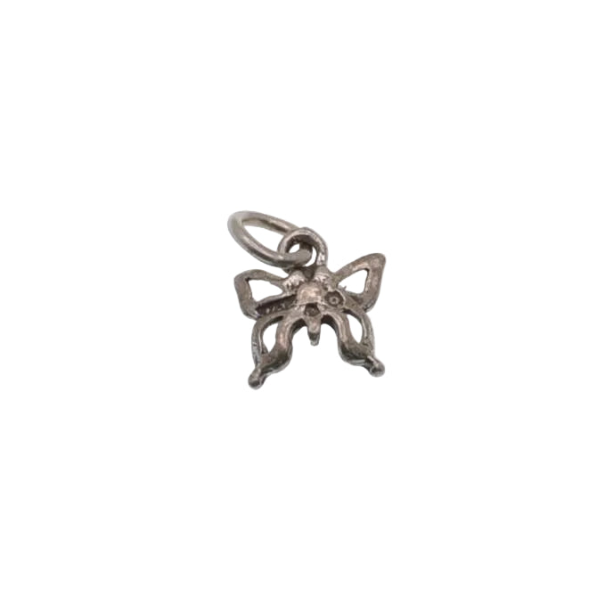 925 Silver Oxidized Open Butterfly Charm- CHARM0076