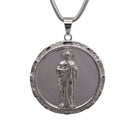 High Polished Anti Tarnish 925 Sterling Silver 23mm Round Saint Jude Pendant - DIP00001