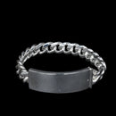 Pulsera de plata de ley 925 con identificación cubana de 12,5 mm - CDIB00025