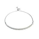 Pulsera de lazo de plata de ley 925 rodiada con circonitas cúbicas transparentes - BGB00604