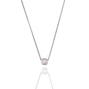 Rhodium Plated 925 Sterling Silver 5.3mm Four Leaf Clover on Adjustable Box Chain Necklace  - GCP00007RH