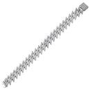 Rhodium Plated 925 Sterling Silver CZ Encrusted Spike Barbed Wire 13mm Chain or Bracelet - PAN00237