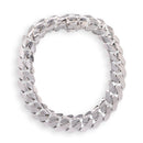 Rhodium Plated 925 Sterling Silver Hollow 30.5mm Miami Cuban Necklace or Bracelet - GMB00144