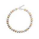 Pulsera ajustable Guadalupe de plata de ley 925 con dijes de corazón de 5,6 mm y circonita cúbica transparente - GMB00151TRI