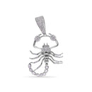 Rhodium Plated 925 Sterling Silver Scorpion Clear CZ Small Pendant - GMP00154