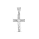 Colgante de cruz de plata de ley 925 rodiada con circonitas transparentes de 18,4 mm x 25,5 mm - GMP00179
