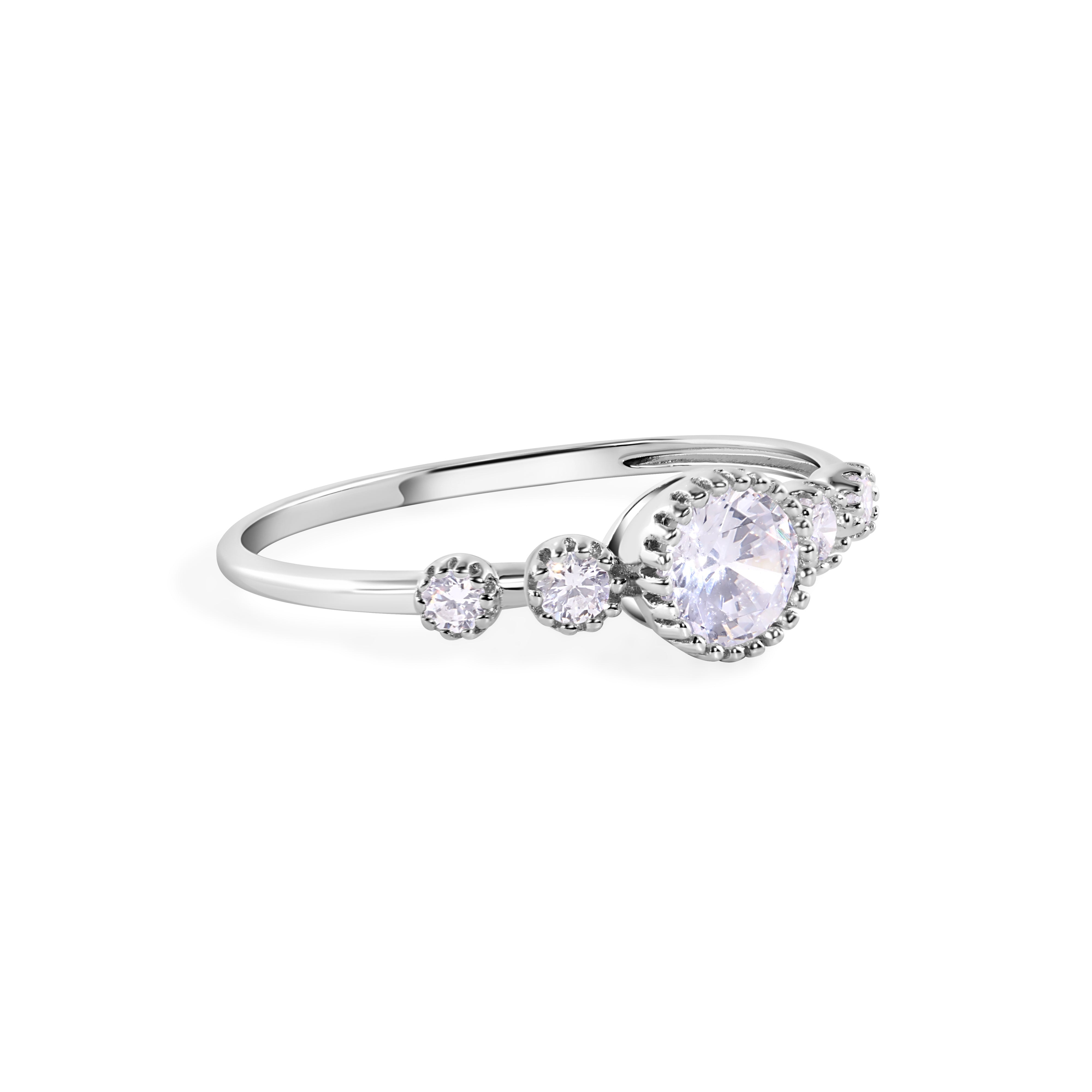 Rhodium Plated CZ Ring