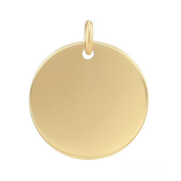 Gold Plated 925 Sterling Silver Disc Engravable 16mm - SOP00127