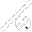 Cadena de eslabones de clip de plata de ley 925 con corte de diamante de 2,9 mm (100 unidades) - CH35 SL