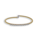 Clearance-Multi Shaped CZ Accent Italian Cuff Bracelet - ITB00042