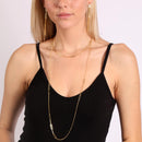 Gold Plated 925 Sterling Silver Dangling Ball Paperclip Earring - ITE00089-GP