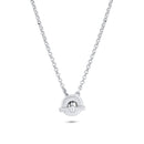 Rhodium Plated 925 Sterling Silver Rolo Adjustable Donut and Bar Necklace - ITN00161-RH