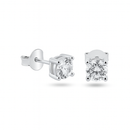 925 Sterling Silver Moissanite 5mm Round Push Back Earring - MBGE00003