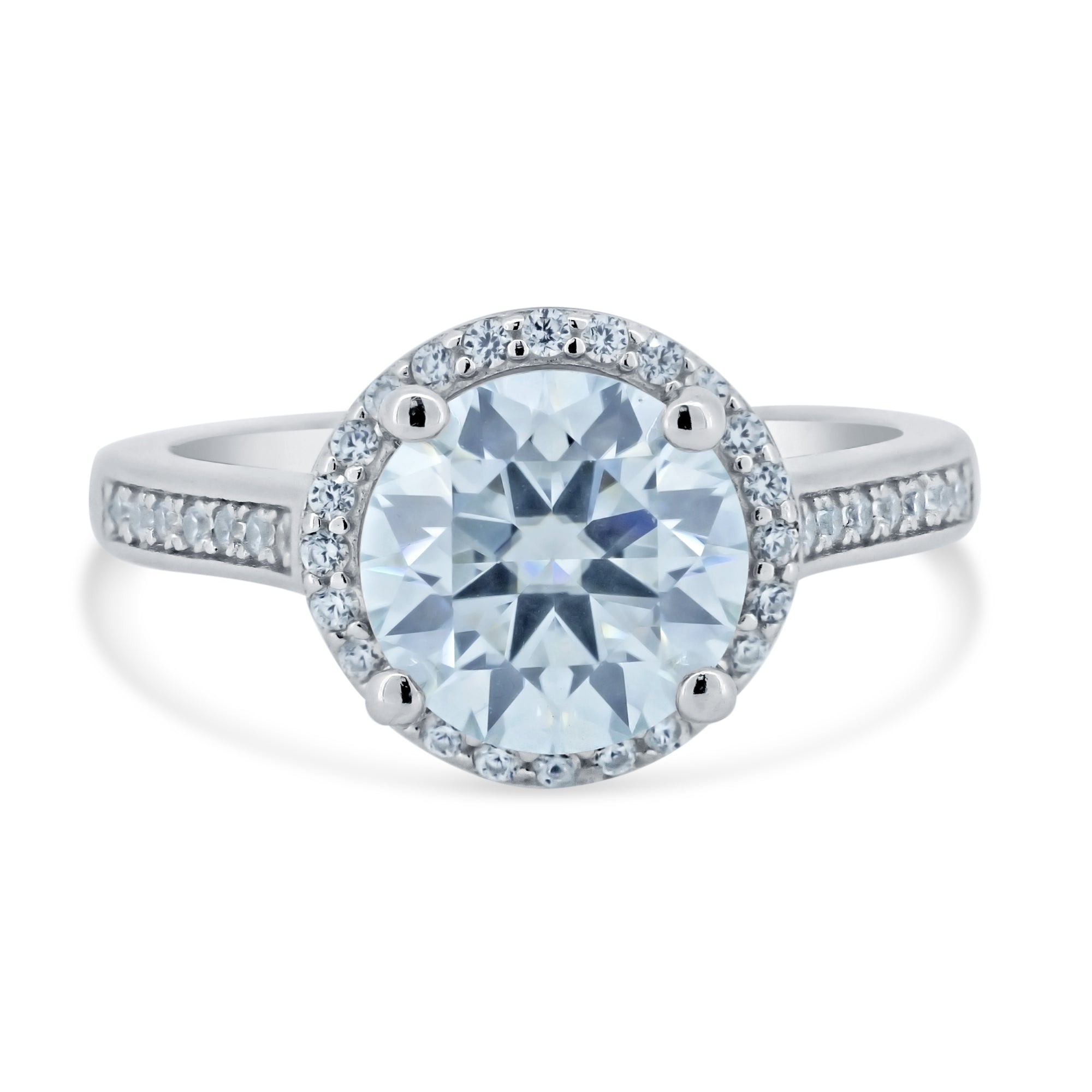 1 Carat Moissanite 925 Sterling Silver Halo Ring main image 0