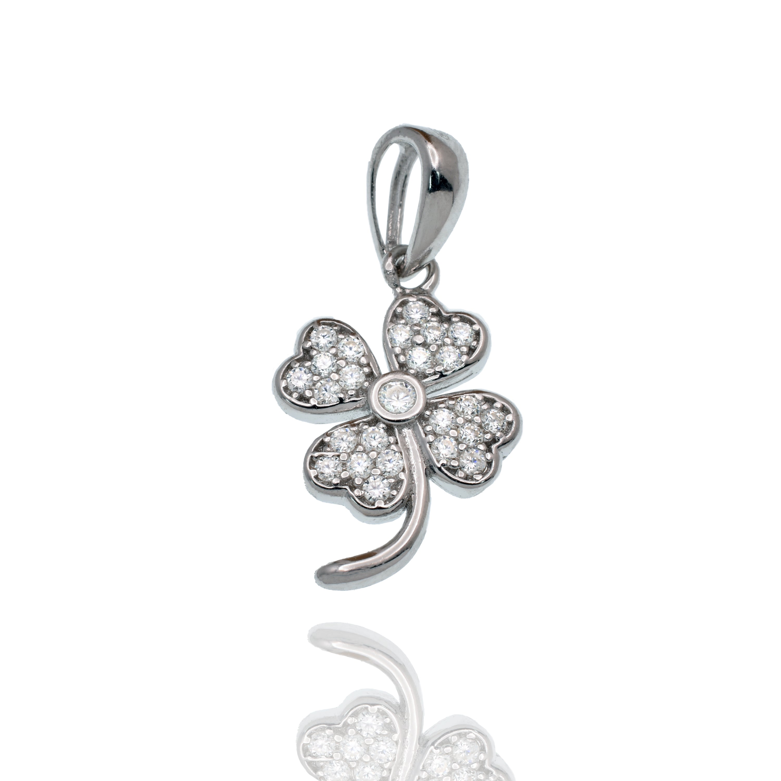 Moissanite Four Leaf Clover Pendant Necklace