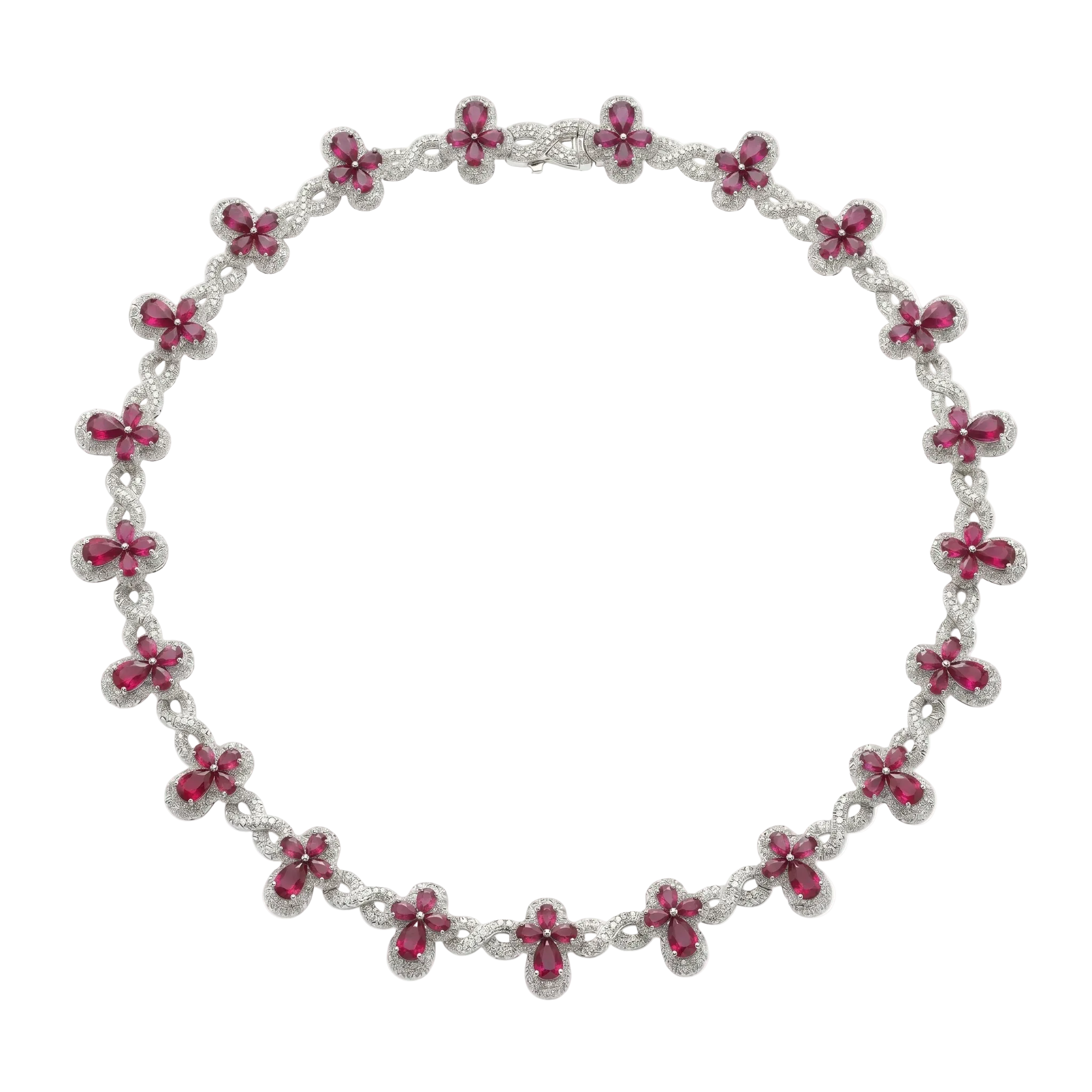Rhodium Plated 925 Sterling Silver Moissanite Infinity Cross Necklace - MGMN0030