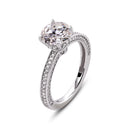 Rhodium Plated 925 Sterling Silver Moissanite Stone Engagement Ring - MGMR00009