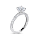 Rhodium Plated 925 Sterling Silver Moissanite Stone Engagement Ring - MGMR00009