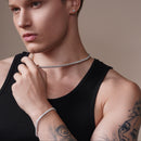 Collar de tenis de plata de ley 925 rodiada con piedra de moissanita de 3 mm - MGMN00018