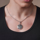 Oxidized 925 Sterling Silver Diamond Cut Puffed Aztec Mayan Calendar Double Sided Pendant - OXP00068