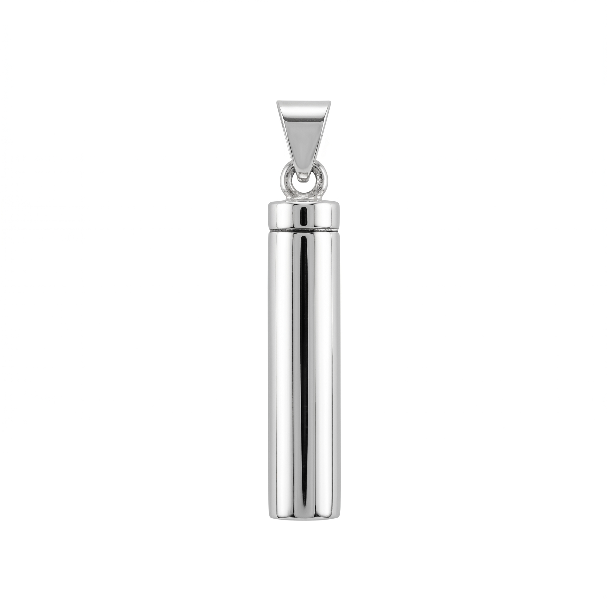 Colgante cilíndrico grande de plata de ley 925 pulido brillante con tornillo superior para memorial - OXP00078