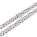 Rhodium Plated 925 Sterling Silver Diamond Cut Miami Curb Link 10.5mm Chain - PAN00246