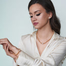 Fresh Water Champagne Pearl Set with CZ Encrusted Sterling Silver Beads - PJS00001CHP