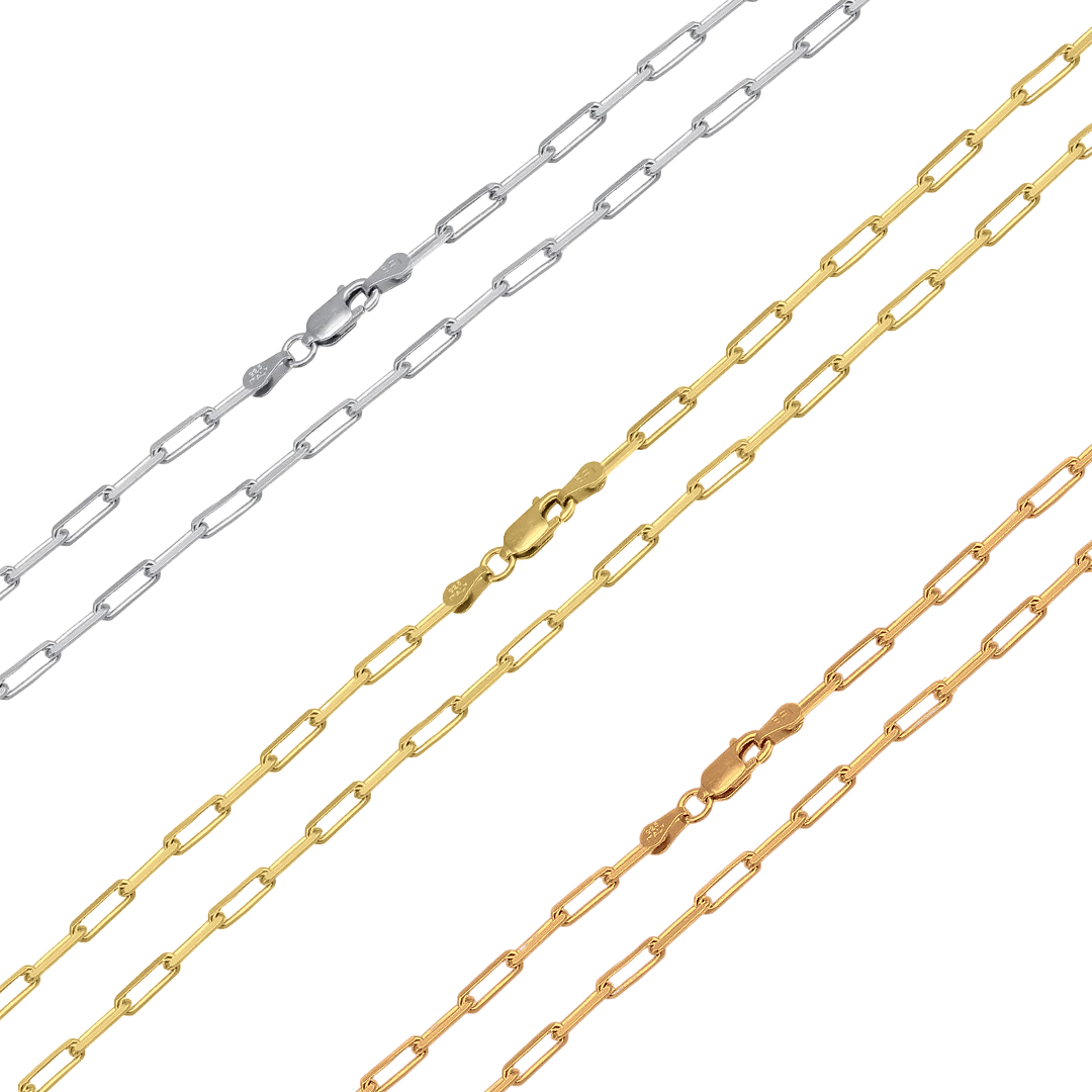 925 Sterling Silver Paperclip Chain or Bracelet