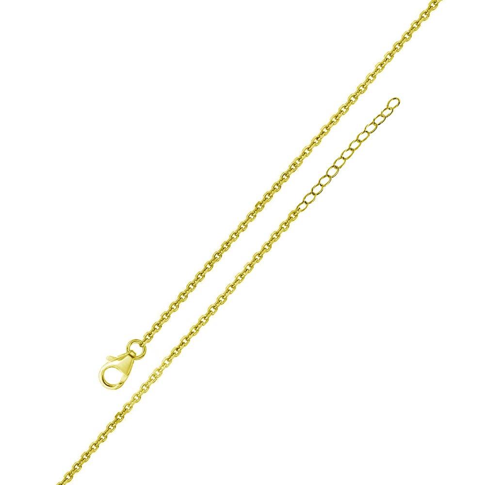 Gold Plated 925 Sterling Silver Adjustable Extension Chain 1.6mm - S040GP-CLAW