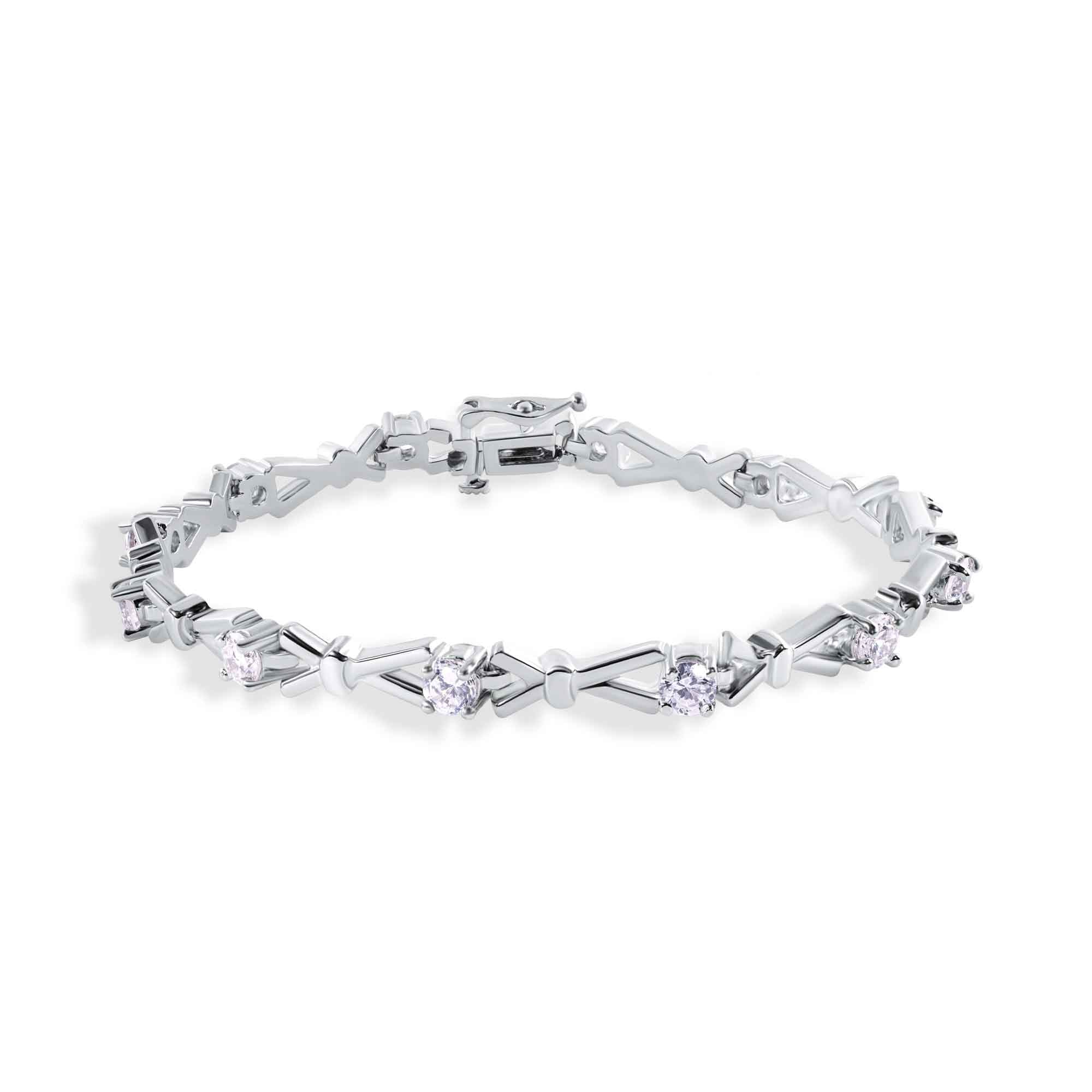 アクセサリー SILVER 925 BRACELET Silver 925 Rhodium Plated Long 5.5mm Paperclip Adjustable