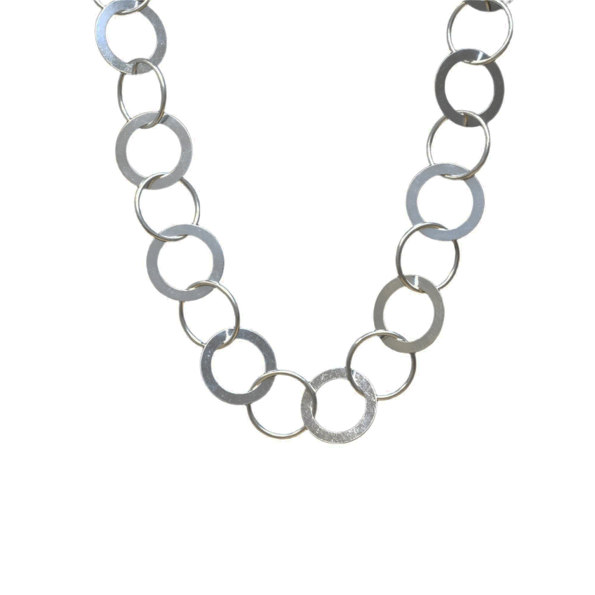 High Polish 925 Sterling Silver Multi Ring Necklace
