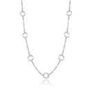 Collar de múltiples discos abiertos en plata de ley 925 rodiada - SPN00026