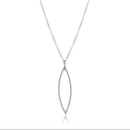 Collar colgante de almendra grande tallada en plata de ley 925 rodiada - SPN00032