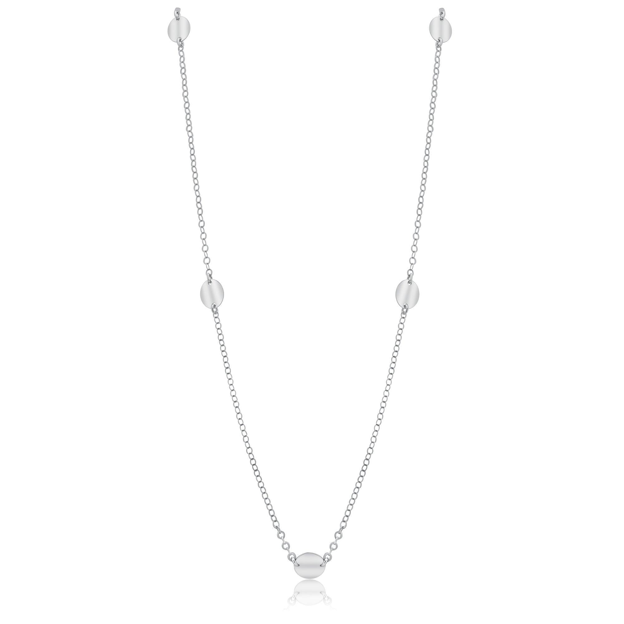 Collar Rolo Lariat de Plata de Ley 925 con Baño de Rodio - SPN00033