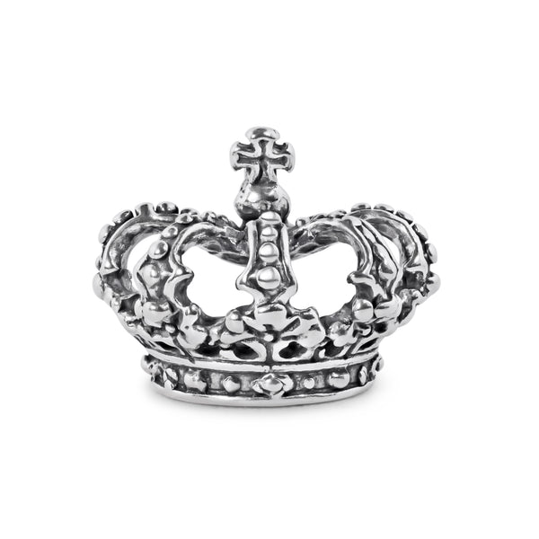 925 Sterling Silver Oxidized Crown Pendant - OXP00060