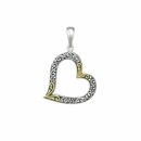 Liquidación - Colgante de corazón lateral en plata de ley bicolor - SPP00054