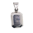 Medallón rectangular de plata de ley 925 con alto brillo - SPP00060