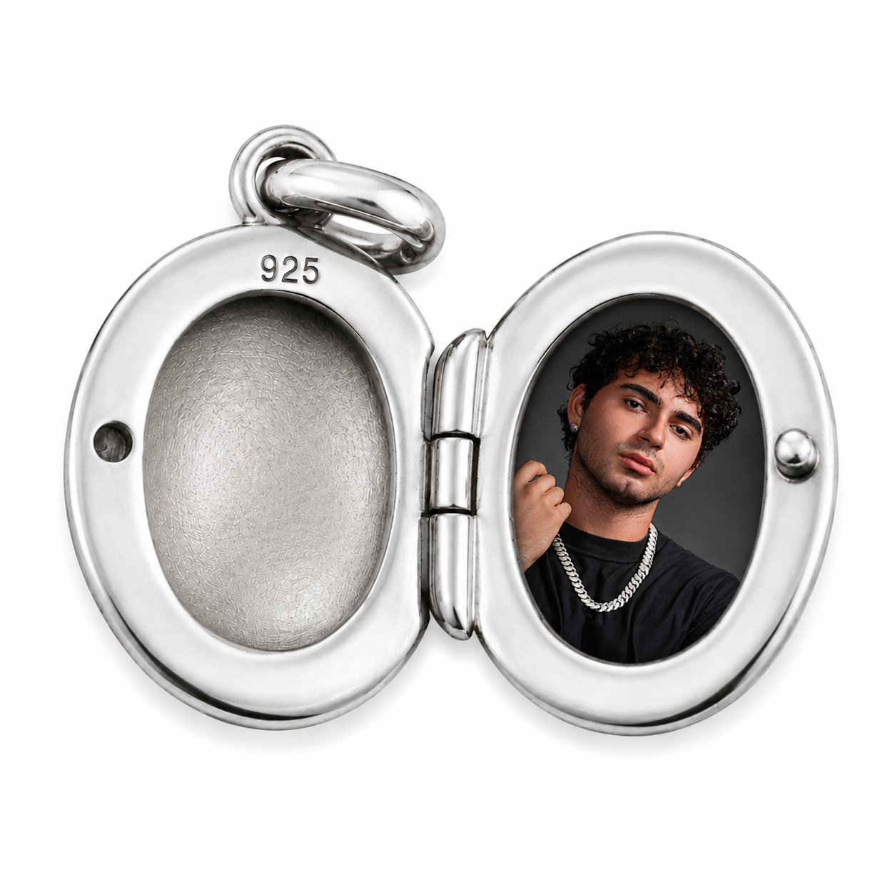 925 Sterling Silver High Polished Oval Locket- SPP00062