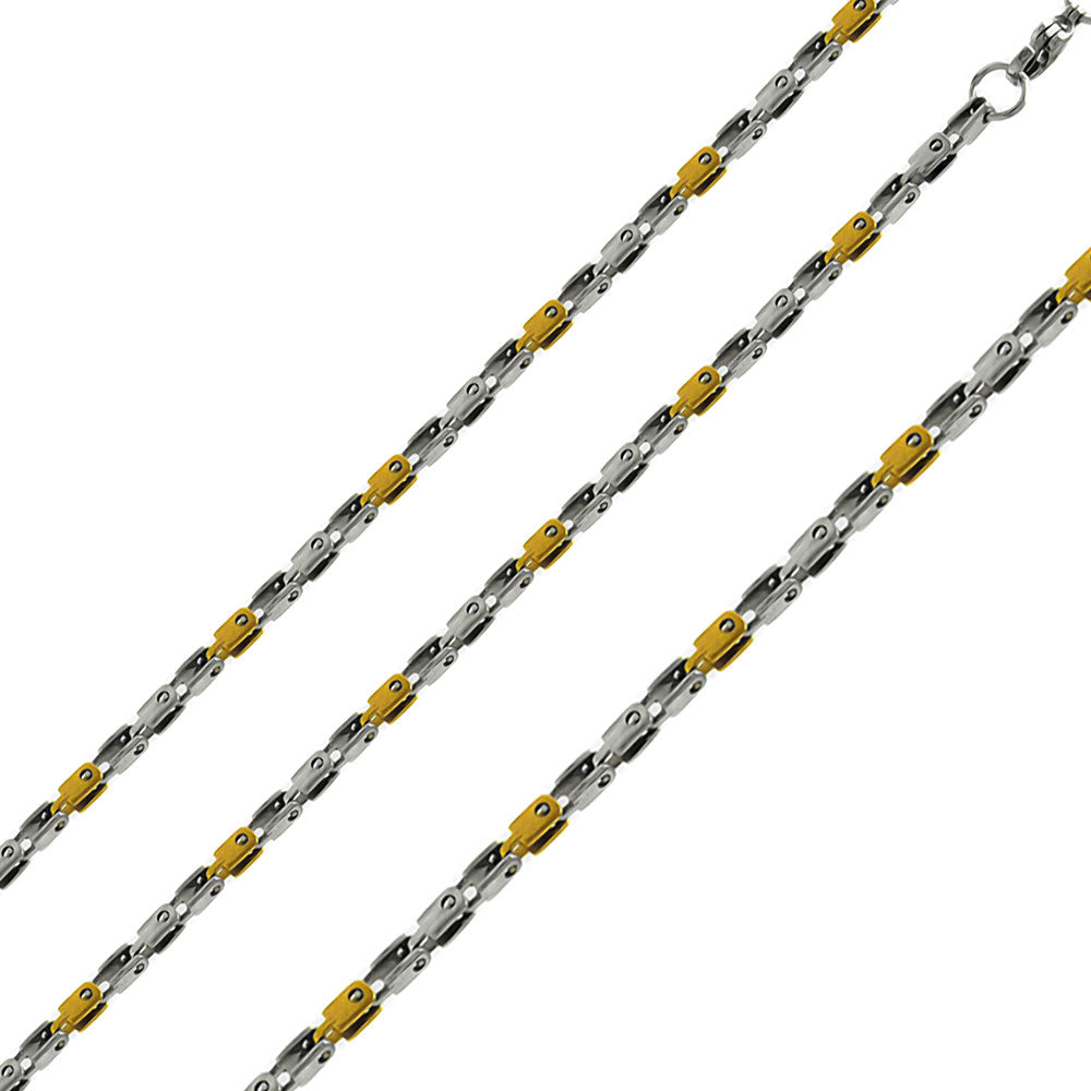 Plated Stainless Steel 3.4 MM Link Chain Necklace - SSC086