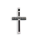 Rhodium & Black Plated Stainless Steel Multi Heart Cross Pendant - SSP00011