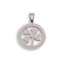 Rhodium Plated Stainless Steel Four Leaf Clover Pendant - SSP00043