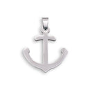 Rhodium Plated Stainless Steel Anchor Pendant - SSP00045