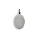 Rhodium Plated Stainless Steel High Polish Oval Pendant - SSP00074