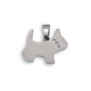 Rhodium Plated Stainless Steel Dog With CZ Collar Pendant- SSP00086